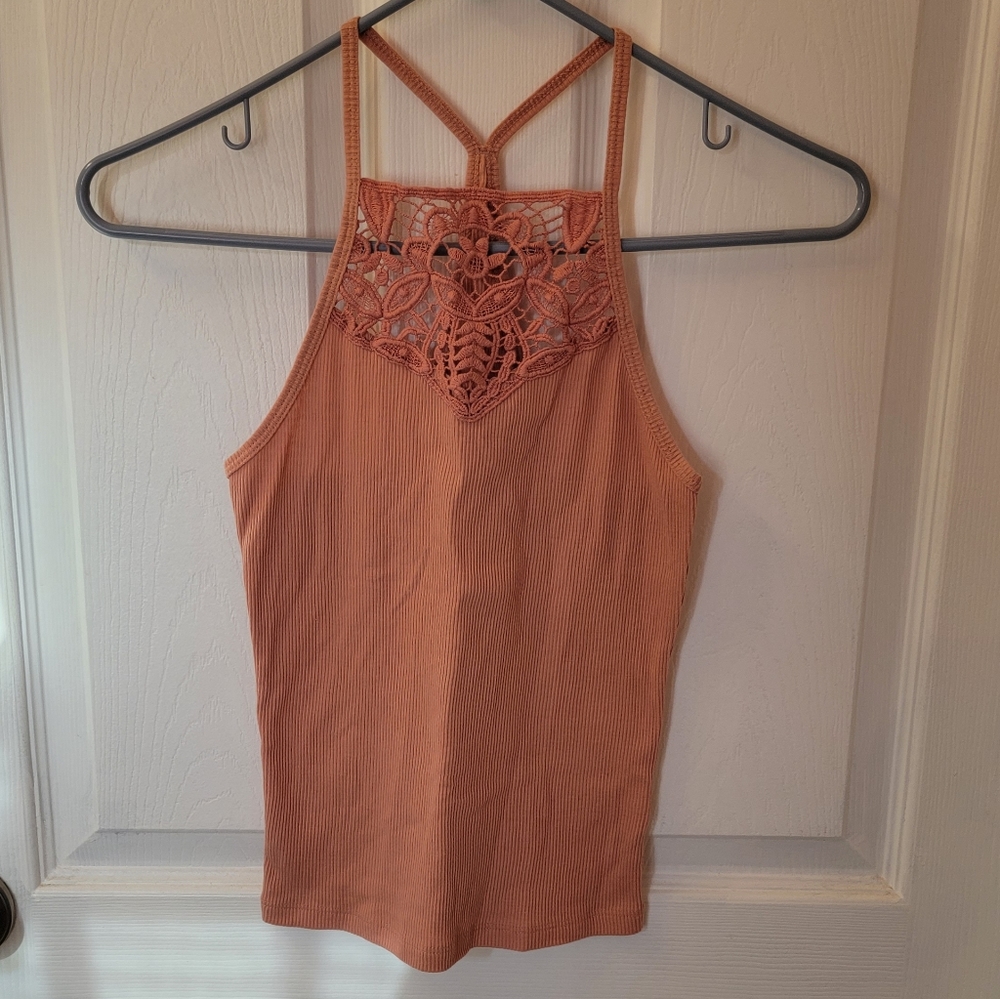 Pink Lace Tank Top